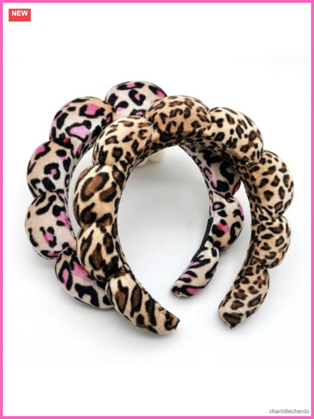 Leopard Print Spa Headbands Terry Cloth Makeup Hair Band Set